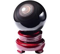 Crystal Ball Obsidian Crystal Ornament Lucky Transfer Office Desktop Ornament with Bracket Feng Shui Divination Crystal Ball Home Decor Ornaments,obsidian-6cm