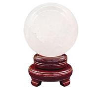 Crystal Ball Ornament, White Polished Decorative Sphere Figurine Sculpture, Crystals Ball Feng Shui Home Decorfor,Witchcraft,9cm/3.5in