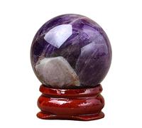 Crystal Ball Ornaments Dreamy Amethyst Ball Quartz Crystal Gemstone Sphere for, Home Decoration Divination,100mm
