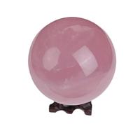 Crystal Ball Ornaments Hibiscus Crystal raw Stone Polished Crystal Ball Home Office Desk Ornaments,100mm