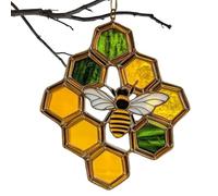 Crystal Ball - Prisma Sunshine Catcher | Cristales de ventana colgantes | Honeybee Sun Catcher | Decoración de lectura con Catchers de sol de abeja para el jardín, el balcón y el ar