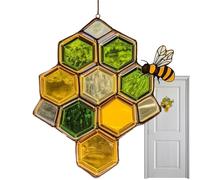 Crystal Ball - Prisma Sunshine Catcher | Cristales de ventana colgantes | Honeybee Sun Catcher | Decoración de lectura con Catchers de sol de abeja para el jardín, el balcón y el ar