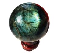 Crystal Ball Quartz Labradorite Crystal Ball for Home Decoration Dream Amethyst Sphere Stone-Labradorite Ball,60mm