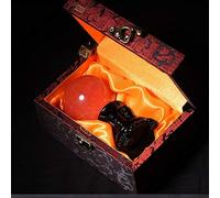 Crystal Ball Red Smelted Stone Crystal Ball Ornaments Home Feng Shui Ball Gift Office Divination Sphere, Home Decoration Crystal Ball