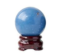 Crystal Ball Round Blue Fluorite Clear Quartz Luck Fortune Telling,45~50mm