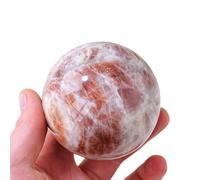Crystal Ball Sun Stone Sphere Moonstone Polished Gemstone Ball Feng Shui Ornament Divination Witchcraft Home Decor,45-50mm