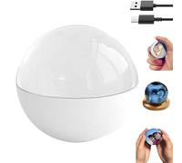 Crystal Ball Video Player, 2.7" 3D Ultrasound Crystal Ball, USB, Customizable Gift with Electronic Screen for Couples, Pets, Memories, Memory Sphere for Family Moments, Anniversary (White)