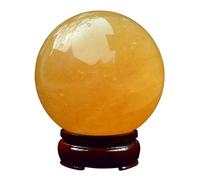 Crystal Ball with Wood Stand for Decorative Rock Stone Sphere Balls Specimens Divination or Feng Shui, and Fortune Telling Ball，50mm Gemstone Stone