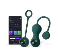 Crystal Ben Wa - Bola de silicona con control remoto con aplicación para apretar, control de vejiga y ejercicios de suelo pélvico para principiantes y avanzados