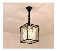Crystal Black/Gold Dining Room Hanning Lamp Luxury Home Decor Kitchen Island Rectangle LED Chandelier
