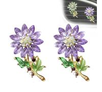 Crystal Bloom - Clip de fragancia para ventilación de coche, clips de girasol de cristal, clips de flores brillantes, clips de ventilación de automóviles, bonitos accesorios de decoración interior de