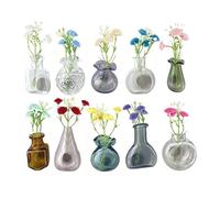 Crystal Bloom Set, Fridge Vase Display Pack, 5.12x2.76x1.97 inches Magnet with Glass Craft, Decorative Glass Magnet Mini Jar, Bloom with Minimal Design Style, Kitchen Office School Locker