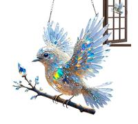 Crystal Bluebird Acrílico Decoración De Pájaros 20 X 20 X 0.2 Cm Colibrí Suncatcher Panel Arte Ligero Jardín Patio Salón Estante De Exhibición, Diseño Elegante Efecto De Luz | Hogar Externo