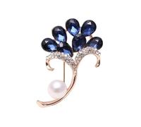 Crystal Boutonniere Pins Pearl Glass Women Brooch Rose Gold