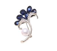 Crystal Boutonniere Pins Pearl Glass Women Brooch Rose Gold