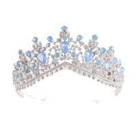 Crystal Bridal Tiaras And Crowns Rhinestone Prom Princess Crown Tiara For Women Wedding Hair Accessories para Bodas(Blue Silver)
