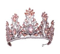Crystal Bridal Tiaras Crowns Big Rhinestone Diadem Veil Tiara Bride Headbands Wedding Hair Accessories para Bodas(Champagne)