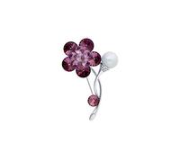 Crystal Brooch Female European and American Elegant Daffodil Brooch Beaded Pin Gift (Pink)