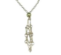 Crystal Cage Necklace - 60cm Adjustable Necklace Holder | Stainless Steel Bamɓoo Woven Mesh Pendant Crystal Cage | Gold Silver Black Bronze Jewelry Holder Stone NecklaceAccessory