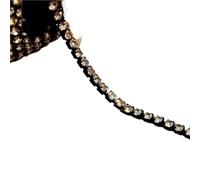 Crystal-Castle 10 Yard Rhinestones Trim Stone Cup Chain Gold Diamond Strass Decorative Applique Crystal Trimmings For Dresses(Crystal-Black,SS12)