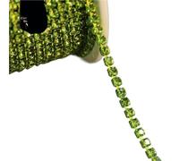 Crystal-Castle 10 Yard Rhinestones Trim Stone Cup Chain Gold Diamond Strass Decorative Applique Crystal Trimmings For Dresses(Color4,SS12)