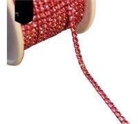 Crystal-Castle 10 Yard Rhinestones Trim Stone Cup Chain Gold Diamond Strass Decorative Applique Crystal Trimmings For Dresses(Rose,SS6)