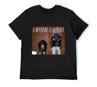 Crystal Castles Self-Named Vinyl CD Cover Unisex 100% Cotton Short-Sleeve T-Shirts Black M