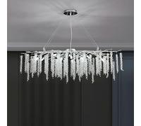 Crystal Chandelier with Raindrop Pendants for Kitchen and Living Room Linear Fixture