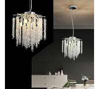 Crystal Chandelier with Raindrop Pendants for Kitchen and Living Room Linear Fixture