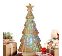 Crystal Christmas Tree | Electronic Illuminated Christmass Ornament Centerpiece | Light Up Elegant Holiday Decoration Trees for Home Bedroom Kitchen Mantel Shelf Counter Fireplace Decorations