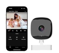 Crystal-Clear 2k Security Camera, 24/7 Recording & Smart Alerts, with Color Night Vision, 640 * 480 HD Video, 120° Wide Angle View, WiFi Indoor Cameras for Home Security (No Memory Card)