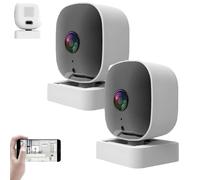 Crystal-Clear 2k Security Camera with Color Night Vision, 24/7 Recording & Smart Alerts Easy Install, 3MP 2K Wi-Fi Indoor Crystal Clear Cameras for Home Yard Garden Farm (2Pcs)