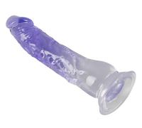 Crystal Clear Consolador natural para mujeres Transparente/Morado 22,5 cm
