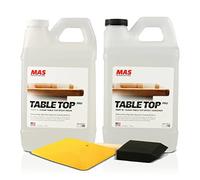 Crystal Clear Epoxy Resin One Gallon Kit | MAS Table Top Pro Epoxy Resin & Hardener | Two Part Kit for Wood Tabletop, Bar Top, & Resin Art | Set Includes Spreader & Brush | Professional Grade Coating