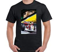 CRYSTAL&CLEAR Senna Ayrton - Camiseta para hombre, diseño de conductor de Brasil, Negro, M
