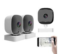 Crystal Clears 2k Security Camera with Color Night Vision, 24/7 Recording & Smart Alerts, 360° Panoramic Wide Angle View, Wi-Fi Cameras Wireless, for Home Yard Garden Farm Security (2Pcs)