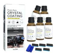 Crystal Coating for Car Plastic Parts - Interior & Exterior Plastic Trim Restorer & Refurbisher Kit - Provides Long Lasting High Gloss Protection, UV Resistance with Applicator Sponge (5pcs)