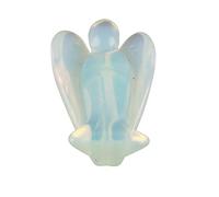 Crystal Crafts Colgante único con Forma de ángel para Meditación de Energía Positiva, Regalo para Seres Queridos, Piedra Natural (ángel de ópalo de 2 pulgadas)