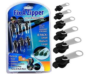 CRYSTAL CROWN Fix Zip Pull Slider - Kit de reparación de deslizadores de cremallera, paquete de repuesto extraíble con cremallera, juego de tiradores de cremallera para abrigos, jeans, chaquetas,