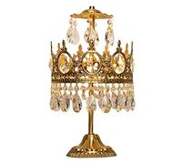 Crystal Crown Table Lamp Bedroom Bedside Lamp Living Room Study Side A Few Decorative Desktop Lamp Office Pure Copper Decor Desk Lamp Bedside Table Lamp