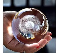 Crystal Dandelion Ball Figurita Feng Shui Oficina Tormentas Decorativas Bolas de Cristal Adornos Dandelion Estatua Artesanías (80mm)