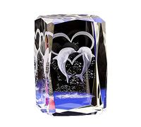 Crystal Dolphin Statue Love Dolphin Sculpture Figurine Crystal Talling Decoring Ornament for Girlfriend, Amigos Aniversario de cumpleaños Decoración del hogar, B Colección de Arte