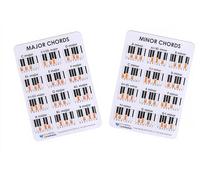 Crystal Earth Hoja de trucos de notas musicales, acordes mayores y menores, tamaño A5 (tarjetas de referencia de notas musicales), CE-Piano-Major-Minor 1