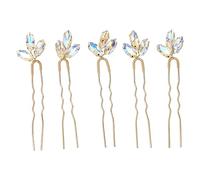 Crystal Flower Hair Pins Rhinestone Hair Clips Elegant Shiny Bridal Hair Accessories for Wedding Party Bouquet 5Pcs Retro Style Lightweight Durable