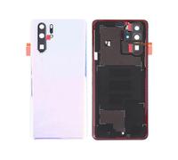 (Crystal) For Huawei P30 Pro Battery Housing with Adhesive Sticker+Camera Lens Cover - Black