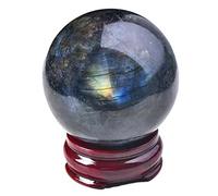 Crystal Gemstone Ball Figures with Stand, Crystal Ball Fortune Telling Ball for Feng Shui, Scrying and Decoration,Crystal ball-8cm
