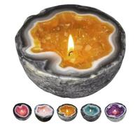Crystal Geode Candle,Crystal Scented Candles Resin Craft Ornament,Creative Fun Candle Bowl Decoration for Home Tabletop