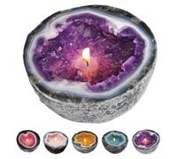 Crystal Geode Candle,Crystal Scented Candles Resin Craft Ornament,Creative Fun Candle Bowl Decoration for Home Tabletop