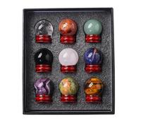 Crystal Gift Kit for Balancing Crystal Sphere Ball Stones Kit Amethyst Rose Quartz Stone Raw Crystal Rock Collection with Gift Box