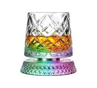 Crystal Glass - 360° Rotation Enhances Every Sip | Whiskey Cup 360 Degree Rotating Cocktail Drinkware Crystal Elegant Design | For Ice Juice Tea Water Coffee, Glass Drinking Women Men Party Cup